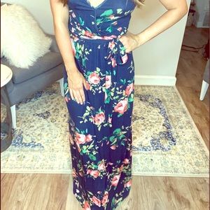 Navy Floral Maxi